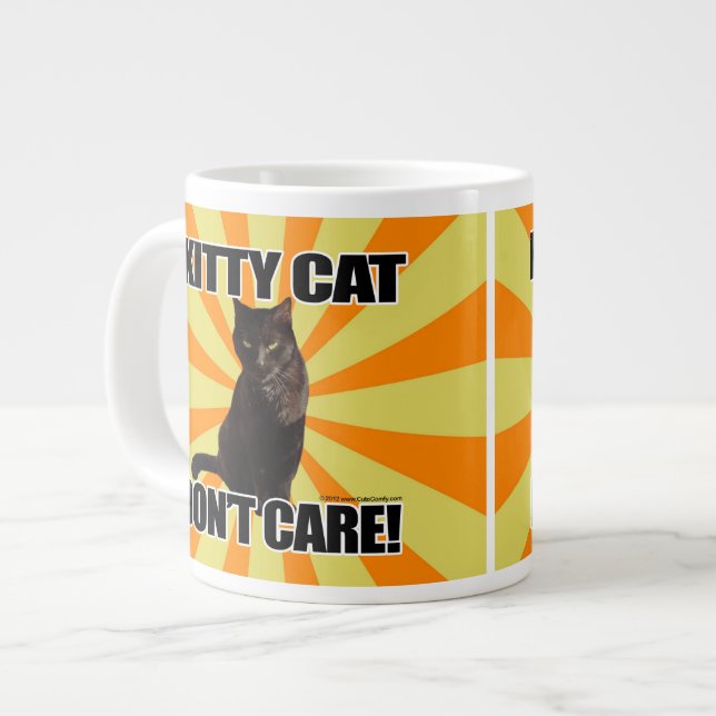 Taza De Café Grande El gato del gatito no cuida (Izquierda)