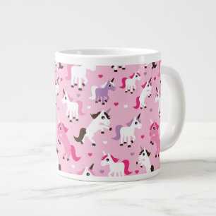Taza De Café Grande el ilustracion del unicornio embroma el fondo