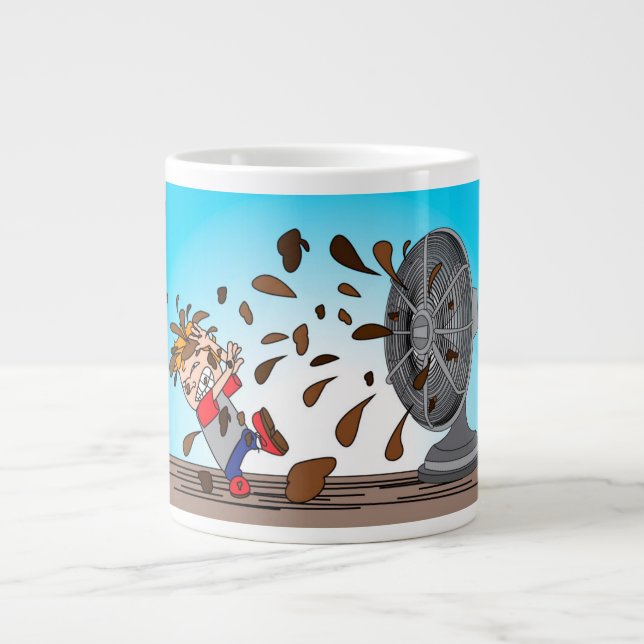 Taza De Café Grande El impulso ha golpeado la fan (Frente)