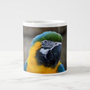Taza De Café Grande el macaw del azul y del oro repite mecánicamente