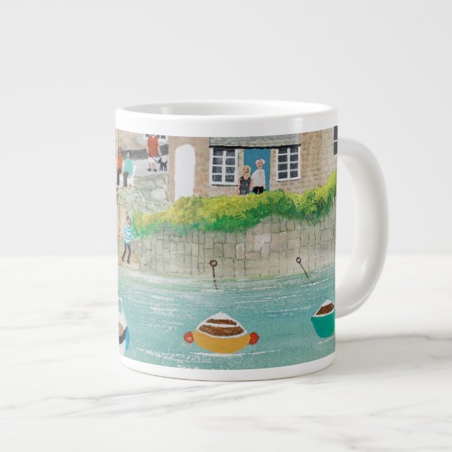 Taza De Café Grande El muelle en el Mousehole (Derecha)