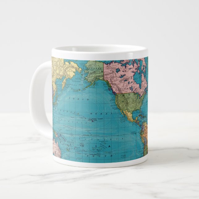 Taza De Café Grande El mundo, la proyección de los comerciantes (Izquierda)