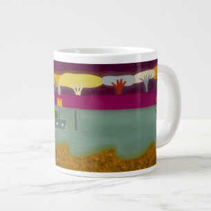 Taza De Café Grande El pájaro en el río Támesis 2008