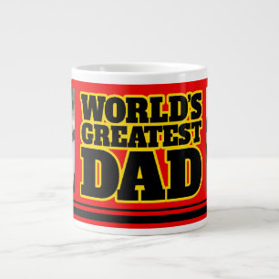 Taza De Café Grande El papá más grande del mundo añade el jumbo negro
