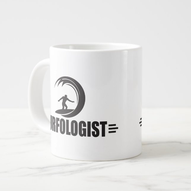 Taza De Café Grande El practicar surf divertido (Izquierda)