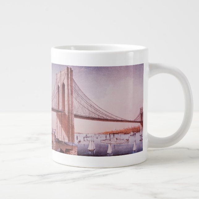 Taza De Café Grande El puente de Brooklyn (Derecha)