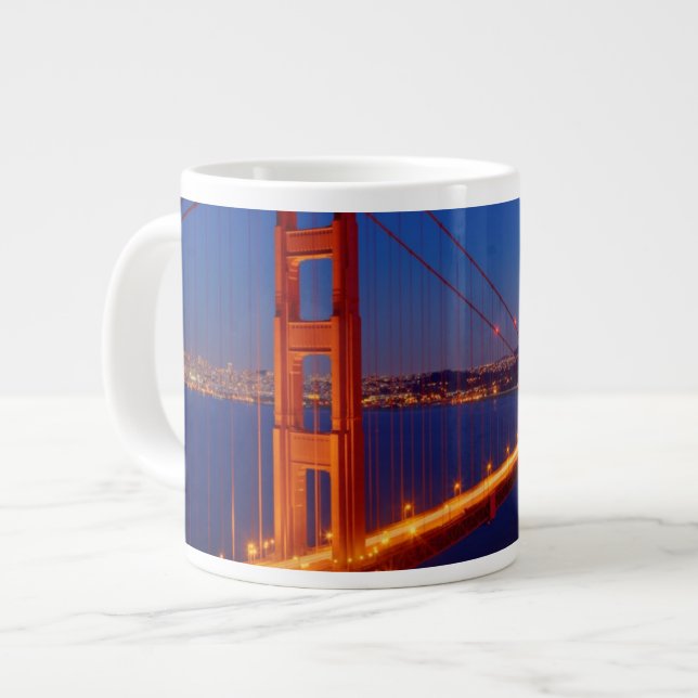 Taza De Café Grande El puente icónico con San Francisco (Izquierda)