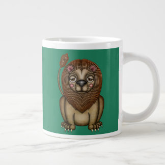Taza De Café Grande El Rey lindo del león de las bestias