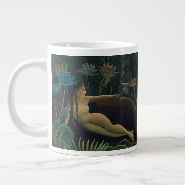 Taza De Café Grande El sueño (Exotique Le Reve) de Henri Rousseau (Izquierda)