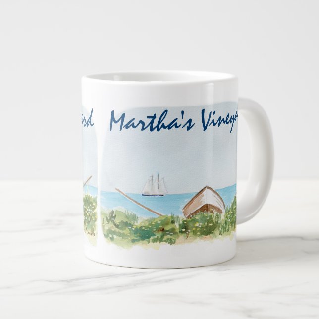 Taza De Café Grande El tazón de café del viñedo de Martha (Derecha)