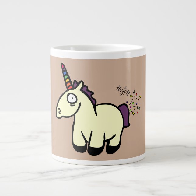 Taza De Café Grande El unicornio Farts (Frente)