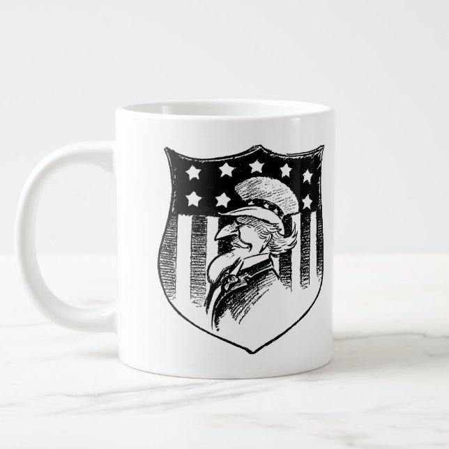 Taza De Café Grande El viejo tío patriótico Sam y la bandera estadouni (Izquierda)