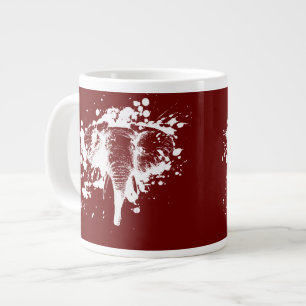 Taza De Café Grande Elefante enojado en blanco