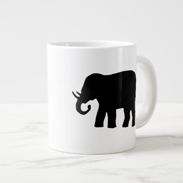 Taza De Café Grande Elefante negro (Derecha)