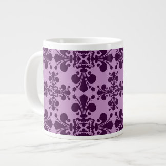 Taza De Café Grande Elegante lavanda y pulpa violeta de lis damasco