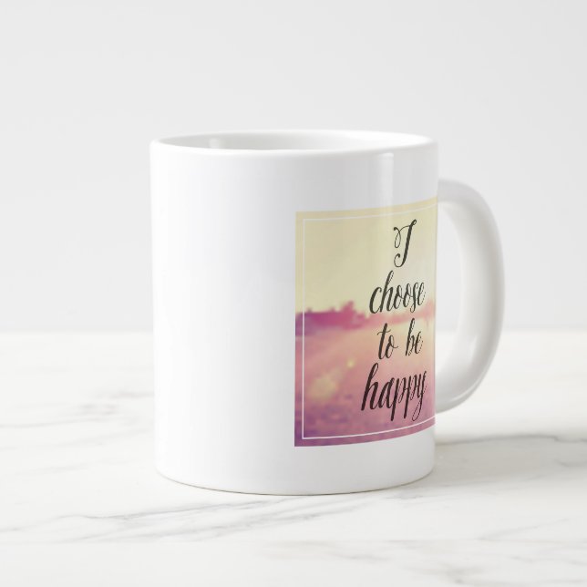 Taza De Café Grande Elijo ser feliz (Derecha)