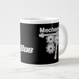 Taza De Café Grande Engranajes y herramientas conocidos del mecánico