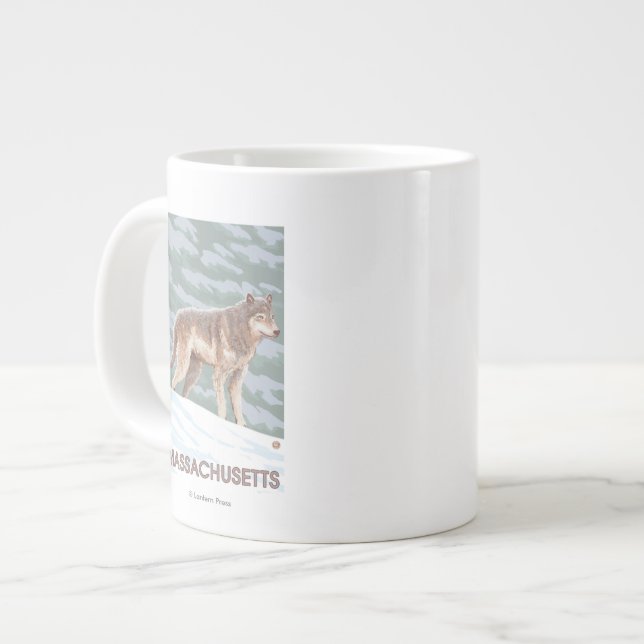 Taza De Café Grande Escena de MassachusettsWolf (Izquierda)
