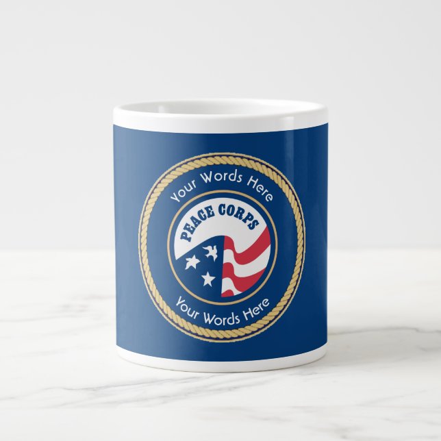 Taza De Café Grande Escudo universal de cuerdas para los Cuerpos de Pa (Frente)