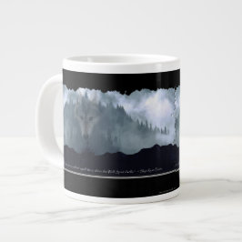 Taza De Café Grande Espíritu lobo y sopa Jumbo de montaña y café Mug