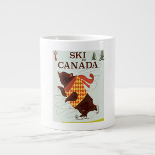 Taza De Café Grande Esquí en Canadá poster de viajes vintage