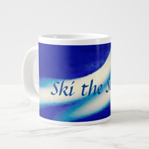 Taza De Café Grande Esquiar en las pistas Hueso China Mug