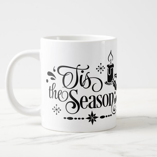 Taza De Café Grande Esta temporada, Navidades personalizados mug (Izquierda)