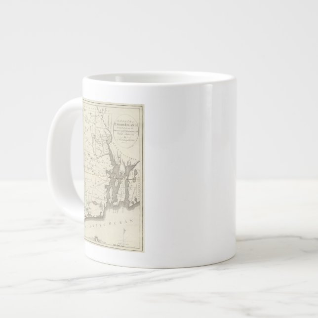 Taza De Café Grande Estado de Rhode Island (Izquierda)