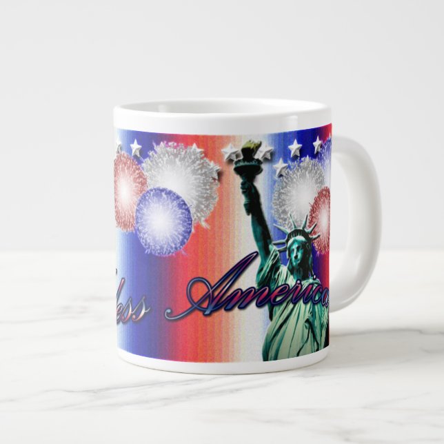 Taza De Café Grande Estados Unidos: Estrellas patrióticas y tramas Jum (Derecha)