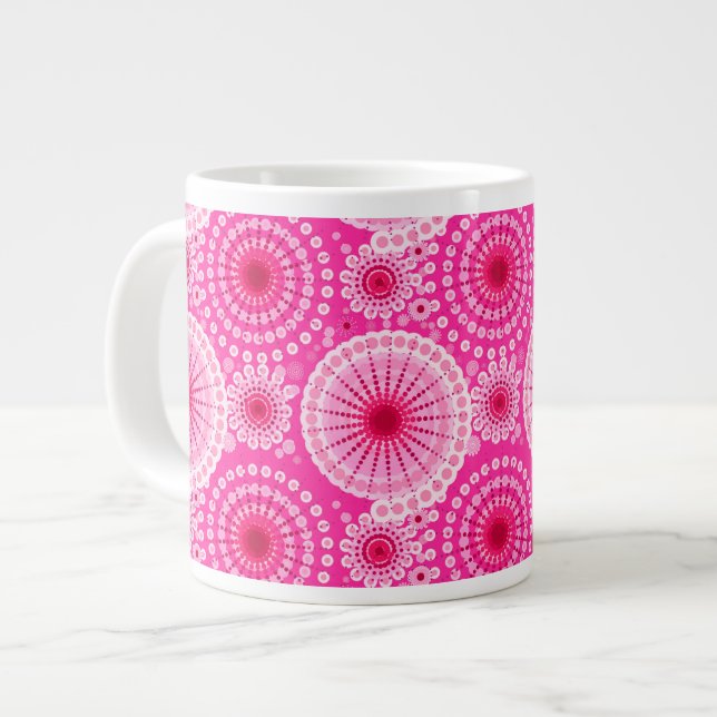 Taza De Café Grande Estallidos y ruedas rosadas de fucsia (Izquierda)
