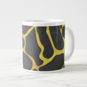 Taza De Café Grande Estampa de jirafa negra y amarilla