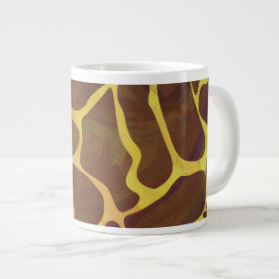 Taza De Café Grande Estampa marrón y amarilla de jirafa