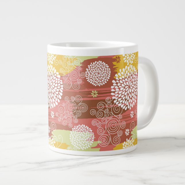 Taza De Café Grande Estampado de flores 2 (Derecha)