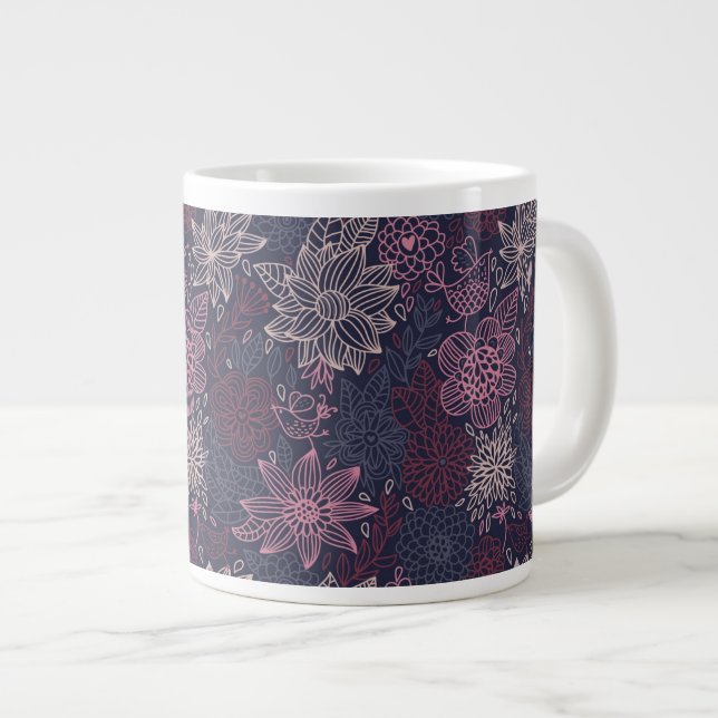 Taza De Café Grande Estampado de flores 4 2 (Derecha)
