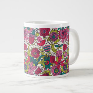 Taza De Café Grande Estampado de flores brillante