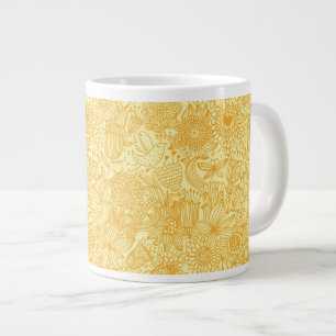 Taza De Café Grande Estampado de flores del verano en colores
