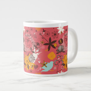 Taza De Café Grande Estampado de flores retro 7