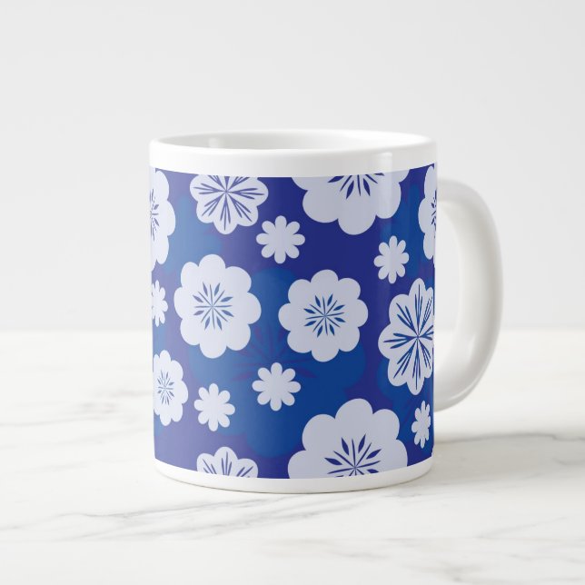 Taza De Café Grande estampado de plores (Derecha)
