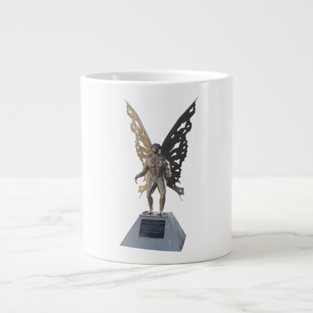 Taza De Café Grande Estatua de Mothman del punto Virginia Occidental (Frente)