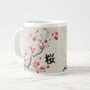 Taza De Café Grande Estilo oriental Sakura Cherry Blossom Art