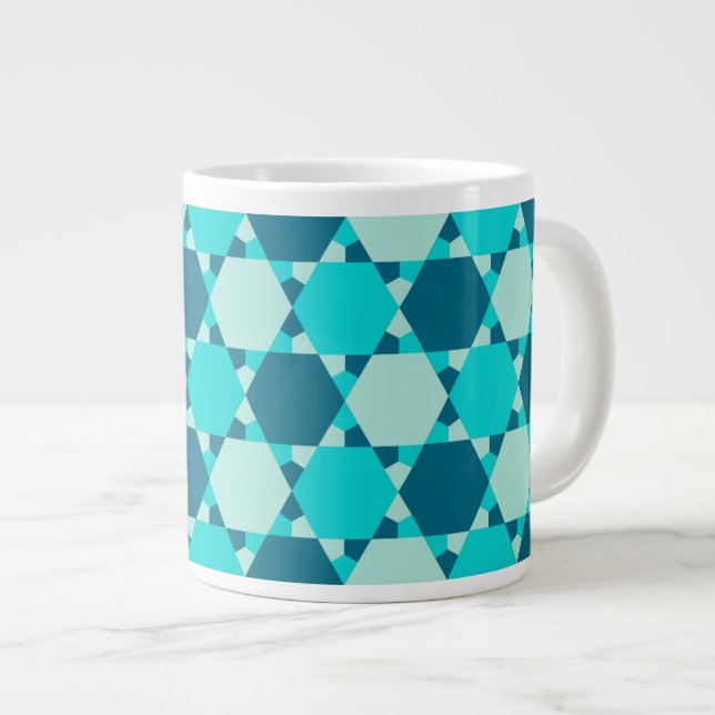 Taza De Café Grande Estrella azul del patrón de ilusión óptica de Davi (Derecha)