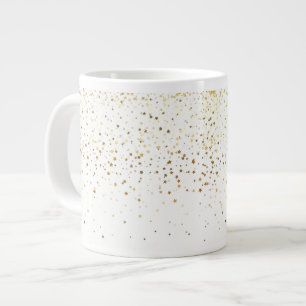 Taza De Café Grande Estrella-Blanco de oro Taza-Menudo enorme