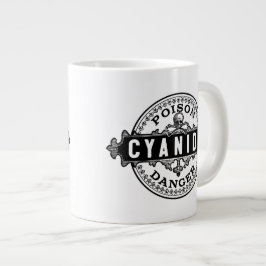 Taza De Café Grande Etiqueta de envenenamiento con estilo de cosecha d