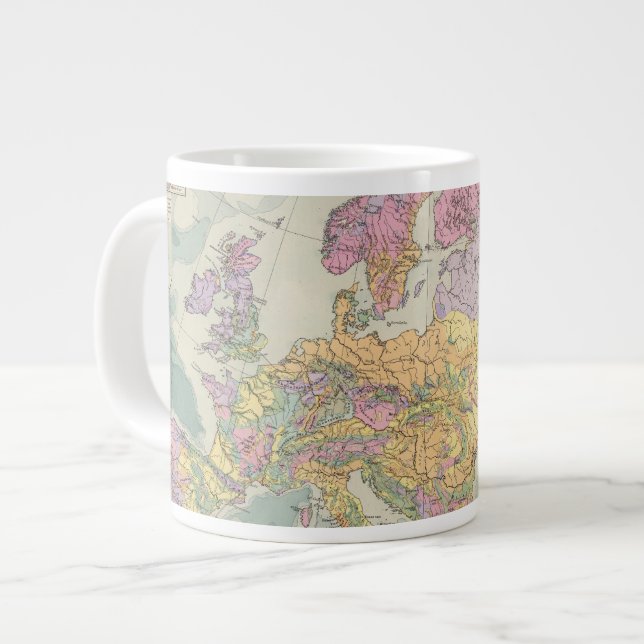 Taza De Café Grande Europa - Mapa geológico de Europa (Izquierda)