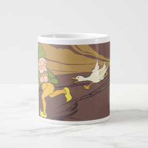 Taza De Café Grande Fábula vintage de Esopo La gallina que puso el hue