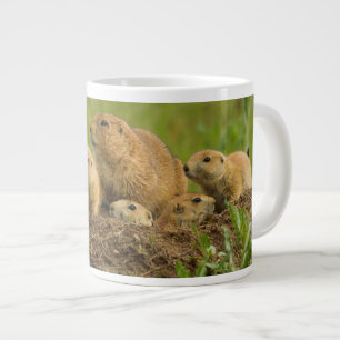 Taza De Café Grande Familia de Perros de la Pradera en Madriguera