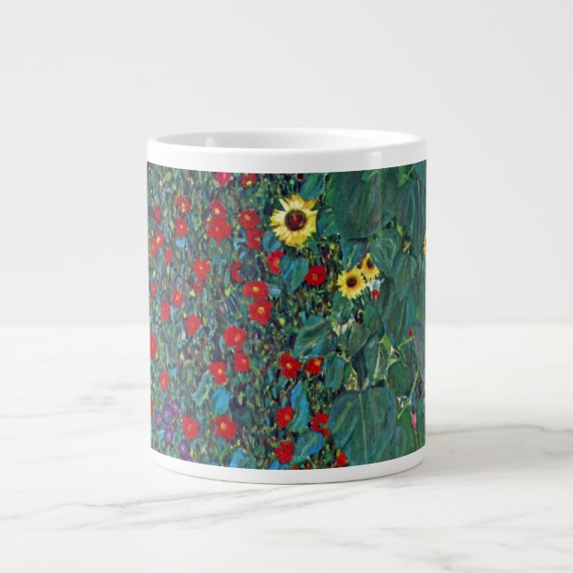 Taza De Café Grande Farmergarden w Sunflower por Klimt, Flores de époc (Frente)