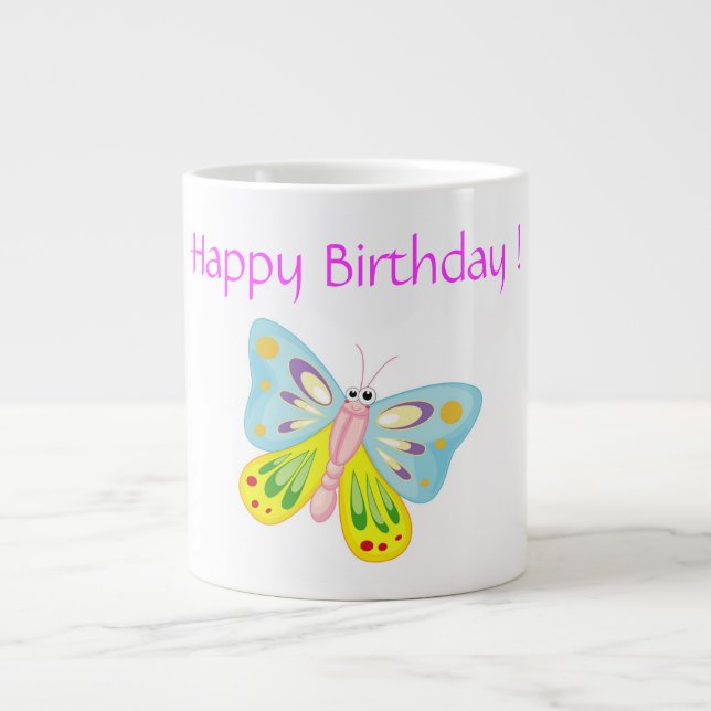 TAZA DE CAFÉ GRANDE "FELIZ CUMPLEAÑOS" (Frente)