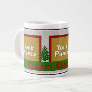 Taza De Café Grande Feliz Navidad 3-Foto Café Mug