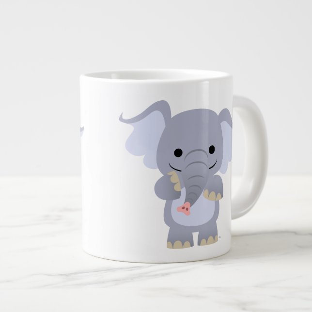 Taza De Café Grande Feliz Personalizado Elephant Jumbo Mug (Derecha)